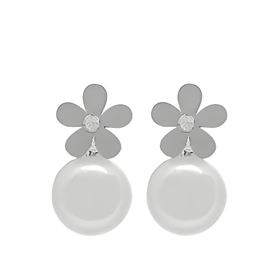 Foto de 71-11971BP - PENDIENTES FLOR-PERLA 7X13MM O.B 18K