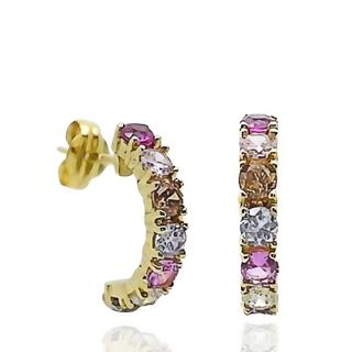 Foto de 40-7520 - PENDIENTES PIEDRAS COLOR 15MM 18K