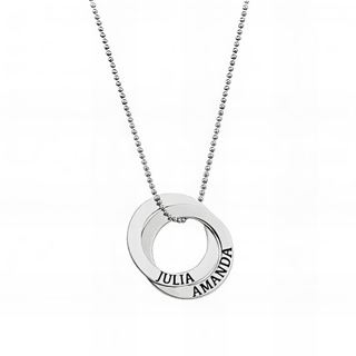 Foto de 18-AG420485 - GARGANTILLA PLATA DOS DISCOS 20MM CON NOMBRES 42CM (ALARGADOR 3CM) 