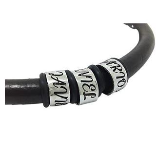 Foto de 18-AG420661 - PULSERA PLATA CUERO NEGRO NOMBRES 9MM 