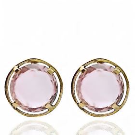 Foto de 71-4443R - PENDIENTES PIEDRA ROSA 10MM 18K 