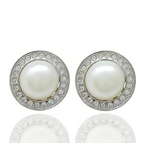 Foto de 33-21655 - PENDIENTES BICOLOR PERLA 9MM 18K