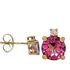 Foto de 71-11999R - PENDIENTES PIEDRAS COLOR SEMIPRECIOSA ROSA 7MM 18K