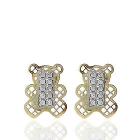 Foto de 51-1229304 - PENDIENTES OSO BICOLOR CIRCONITA 10MM 18K