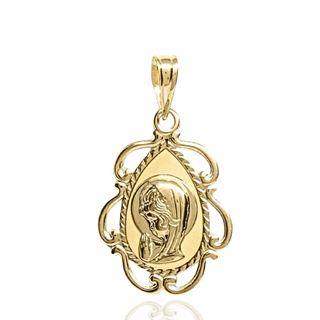 Foto de 78-9257 - MEDALLA VIRGEN NIÑA CERCO 20MM 18K**