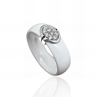 Foto de 22-120516B - *OFERTA* SORTIJA PLATA CERÁMICA CIRCONITA 8MM