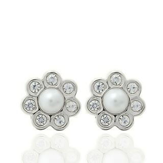 Foto de 71-6434B - PENDIENTES PERLA CIRCONITA 7MM O.B. PRESIÓN 18K