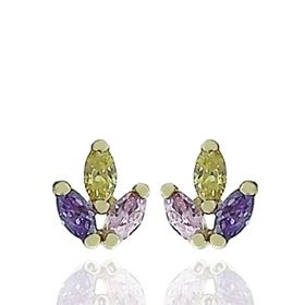 Foto de 71-11850T - PENDIENTES PIEDRAS COLOR 6.7MM 18K