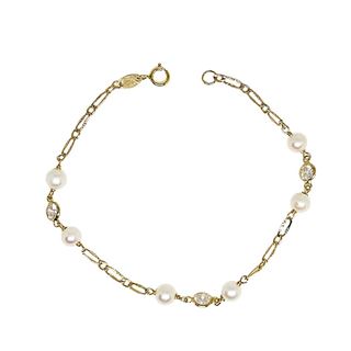 Foto de 45-234 - PULSERA PERLAS CIRCONITAS 5MM 17CM 18K
