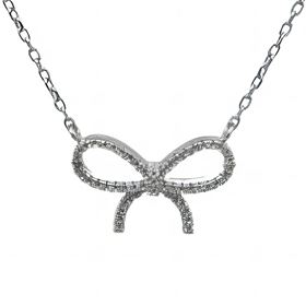 Foto de 25-0075G - GARGANTILLA PLATA LAZO CIRCONITA 13MM 40CM (ALARGADOR 5CM)