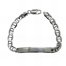 Foto de 20-GSBC180 - PULSERA PLATA PLACA BARBADA MACIZA 7MM 19CM (PLACA 7X35MM)