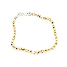 Foto de 20-BEAD300D - PULSERA PLATA BOLAS LAPIDADAS DORADA 3MM 19CM