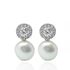 Foto de 71-9222BP - PENDIENTES TÚ Y YO PERLA CIRCONITA PRESIÓN 11MM O.B. 18K 