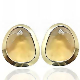 Foto de 71-4506PF - PENDIENTES PIEDRA FUMÉ 14MM 18K