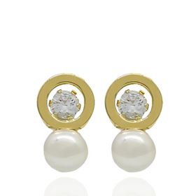 Foto de 05-2255P - PENDIENTES CIRCONITA PERLA 10MM CATALÁN 18K