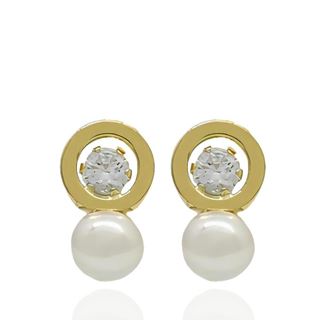 Foto de 05-2255P - PENDIENTES CIRCONITA PERLA 10MM CATALÁN 18K