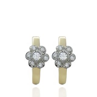 Foto de 13-6944P - PENDIENTES BICOLOR CIRCONITA 13MM CATALÁN 18K