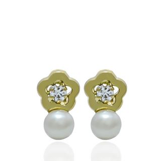 Foto de 05-2153P - PENDIENTES PERLA CIRCONITA 10MM CATALÁN 18K
