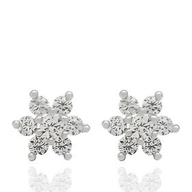 Foto de 71-9828BP - PENDIENTES ROSETÓN CIRCONITA 6MM O.B. 18K