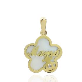 Foto de 51-15143 - COLGANTE 'MAMÁ' FLOR NÁCAR 17MM 18K