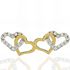 Foto de 14-4643 - PENDIENTES CORAZONES CIRCONITA BICOLOR 9MM 18K