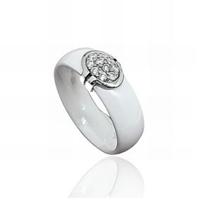 Foto de 22-120516B - *OFERTA* SORTIJA PLATA CERÁMICA CIRCONITA 8MM