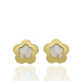 Foto de 51-1527105 - PENDIENTES FLOR NÁCAR CIRCONITA 7MM 18K