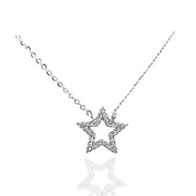 Foto de 25-5284G - GARGANTILLA PLATA ESTRELLA CIRCONITA 13MM 42CM (ALARGADOR 3CM)