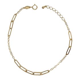 Foto de 28-0278 - PULSERA COMBINADA 2.5MM 17CM (ALARGADOR 2CM) 18K**