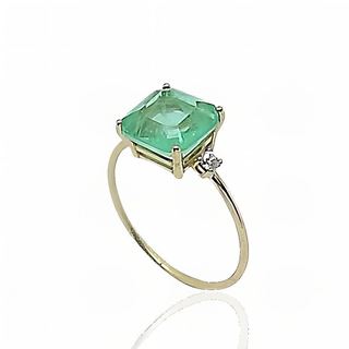 Foto de 05-3988VS - SORTIJA PIEDRAS COLOR VERDE CIRCONITA 8MM 18K