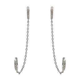 Foto de 25-2048 - PENDIENTES PLATA CRIOLLA CIRCONITA 11MM CADENA 70MM 