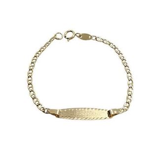 Foto de 45-054-T - PULSERA BEBÉ PLACA ANCLA (PLACA 4.5X18MM) 12.5CM (0,97gr) 18K