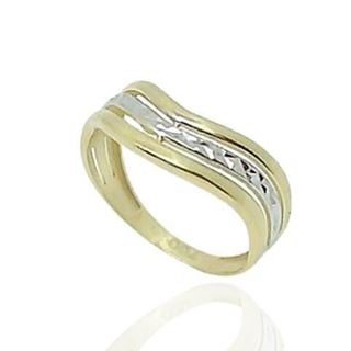 Foto de 44-325S - SORTIJA ONDAS BICOLOR LAPIDADA 7MM 18K 