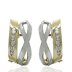 Foto de 70-2085-2 - PENDIENTES BICOLOR CIRCONITA 16MM OMEGA 18K