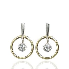 Foto de 62-1009 - PENDIENTES BICOLOR CIRCONITA 12MM 18K