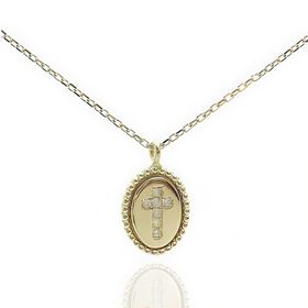 Foto de 44-002G - GARGANTILLA CRUZ CIRCONITA 10MM 40CM (ALARGADOR 3CM) 18K