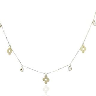 Foto de 10-501-122G - GARGANTILLA 3 FLORES 7MM - 4 CIRCONITAS 3MM 42CM 18K 