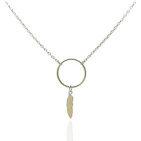 Foto de 12-056G - GARGANTILLA ATRAPA SUEÑOS 10MM PLUMA 42CM 18K