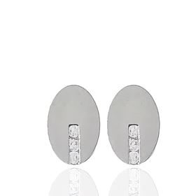 Foto de 99-778B - PENDIENTES OVAL CIRCONITA 8MM O.B. 18K
