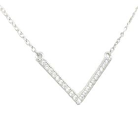 Foto de 25-0715G - GARGANTILLA PLATA PICO CIRCONITA 20MM 42CM (ALARGADOR 3.5CM)