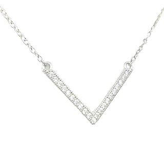 Foto de 25-0715G - GARGANTILLA PLATA PICO CIRCONITA 20MM 42CM (ALARGADOR 3.5CM)