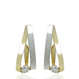 Foto de 70-2261 - PENDIENTES BICOLOR CIRCONITA 16MM CATALÁN 18K