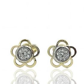 Foto de 33-23050 - PENDIENTES BICOLOR CIRCONITA 6MM 18K