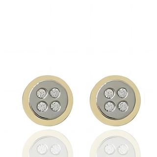 Foto de 33-21001 - PENDIENTES BICOLOR CIRCONITA 5MM 18K