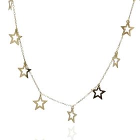 Foto de 10-501-133G - GARGANTILLA ESTRELLAS 7MM 42CM (ALARGADOR 3CM) 18K 