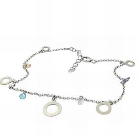 Foto de 29-46528 - *OFERTA* TOBILLERA PLATA PIEDRAS COLOR 22.5CM (ALARGADOR 4CM)