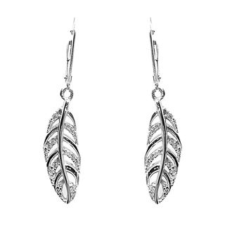 Foto de 38-154P - *OFERTA* PENDIENTES PLATA PLUMA CIRCONITA 38MM