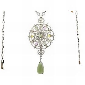 Foto de 32-0533G - *OFERTA* GARGANTILLA PLATA PIEDRAS COLOR 