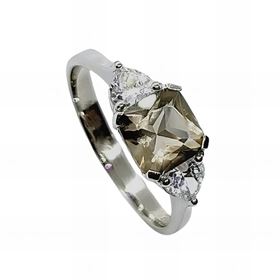 Foto de 32-2310F - *OFERTA* SORTIJA PLATA PIEDRA FUMÉ 7MM