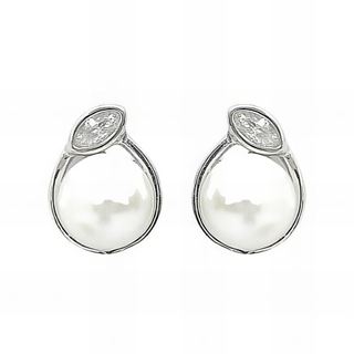 Foto de 43-3113 - *OFERTA* PENDIENTES PLATA PERLA CIRCONITA 10MM